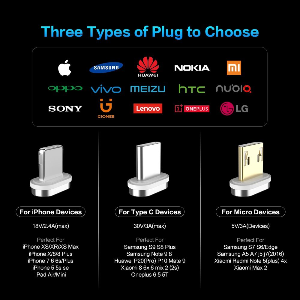 Compatible with Apple , Magnetic USB Cable Charger Charging Cables C type c type charging cable cable charging cable electronics electronics accessories fast charging magnetic USB