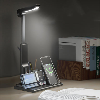 Bedroom LED Wireless Charging Desk Lamp Office Desktop Pen Holder Lights & Lamps 3in1 charger electronics lamp mobile charger led lamp mobile charger wireless charger