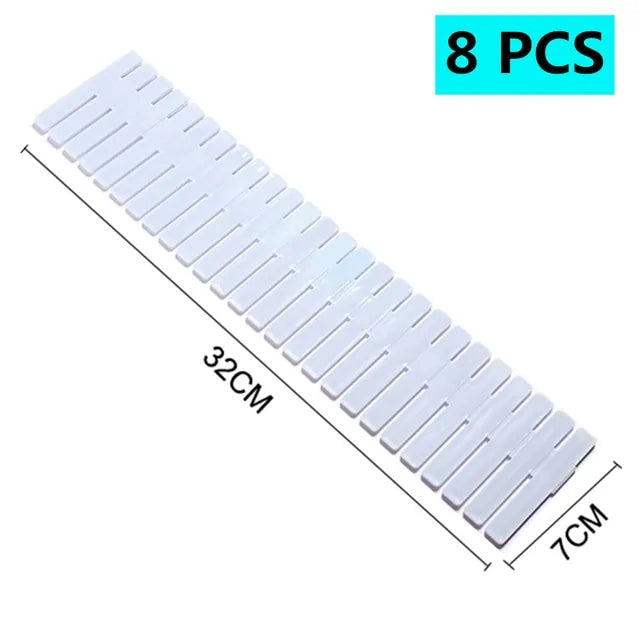 Adjustable Plastic Drawer Divider Light Blue 8 Pieces Storages & Racks Adjustable Plastic Drawer Divider drawer flexible drawer divider home storage Storage Box storage rack