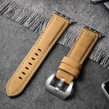 Add Personality with Our Handmade Crazy Cowhide Apple Watch Band Silver-Light Yellow For Apple Watch 42mm Apple Watch Bands apple watch apple watch band apple watch strap hand made handmade new arrival nylon {{ product_collections }} {{ product_description }}