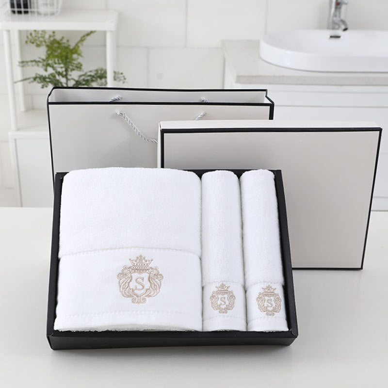 Simple Cotton 2 Towel 1 Bath Towel Set White Towels bath towel Bedding and towels best drying bath towel cotton towels Home towels