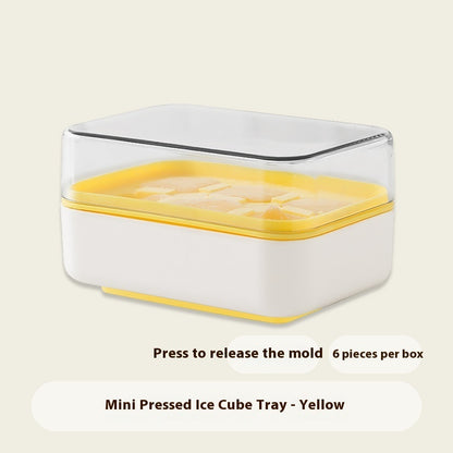 Mini Press Silicone Ice Tray Easily Removable Mold Ice-cream Mould Yellow Ice Cube Trays beat the heat button ice tray ice trays one button press