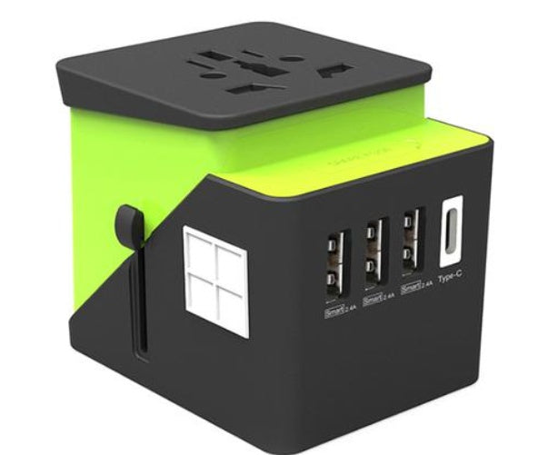 3 USB 1 Typc C International Power Travel Adapter Adapters & Converters accessories adapter c type electronics travel USB