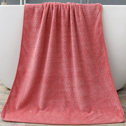 Coral Fleece Bath Towel Thickening Towel Absorbent Brick Red 70*140cm Towels bath towel beach towel home