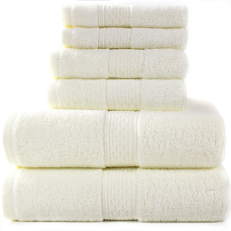 Home Simple Cotton Absorbent Towel Bath Towel 6-Piece Set 2 Style 6PCS Towels bath towel Bedding and towels home towel