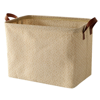 Storage Basket Jute Fabric Foldable Storage Box Plaid Storages & Racks clothes grocery home kitchen organizer storage toys