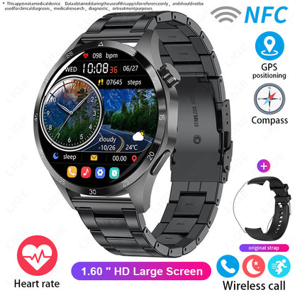 Sport Smart Watch Bluetooth Calling Waterproof Steel Belt Black Shell Smart Watches electronics health monitoring smart watch sports tracking