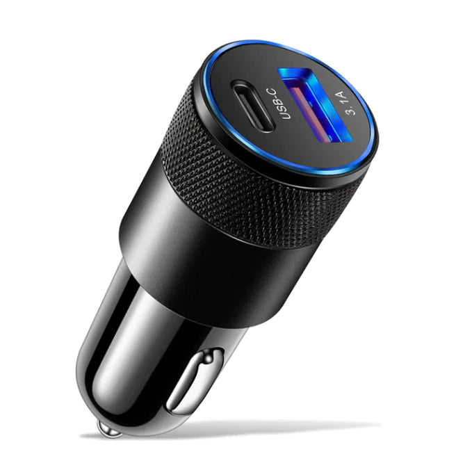 Metal Alloy Car Charger Black PD USB Car Charger Adapters & Converters Adapter Car Charger electronics electronics accessories Metal Alloy Car Charger mobile charger