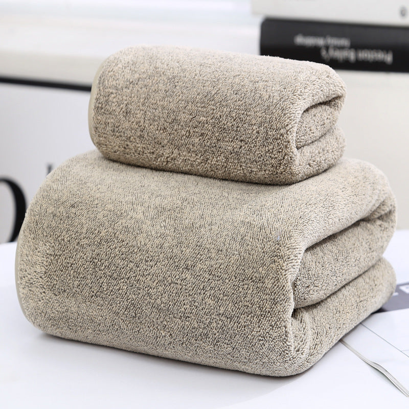 Bamboo Charcoal Fiber Coral Fleece Towel Bath Towel Set Khaki Towels bath towel beach towel coral fleece home towel