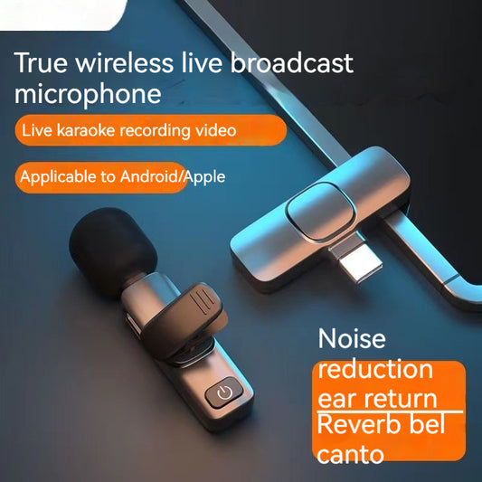 Microphone K8K9 Neckline Clip Live Radio Intelligent Noise Reduction