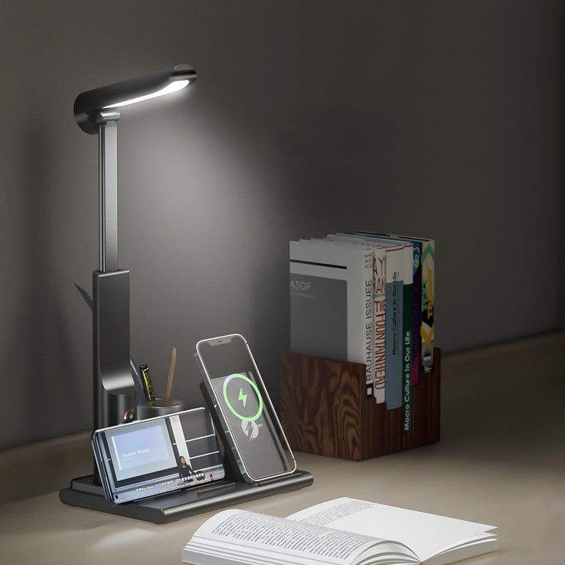 Bedroom LED Wireless Charging Desk Lamp Office Desktop Pen Holder Lights & Lamps 3in1 charger electronics lamp mobile charger led lamp mobile charger wireless charger