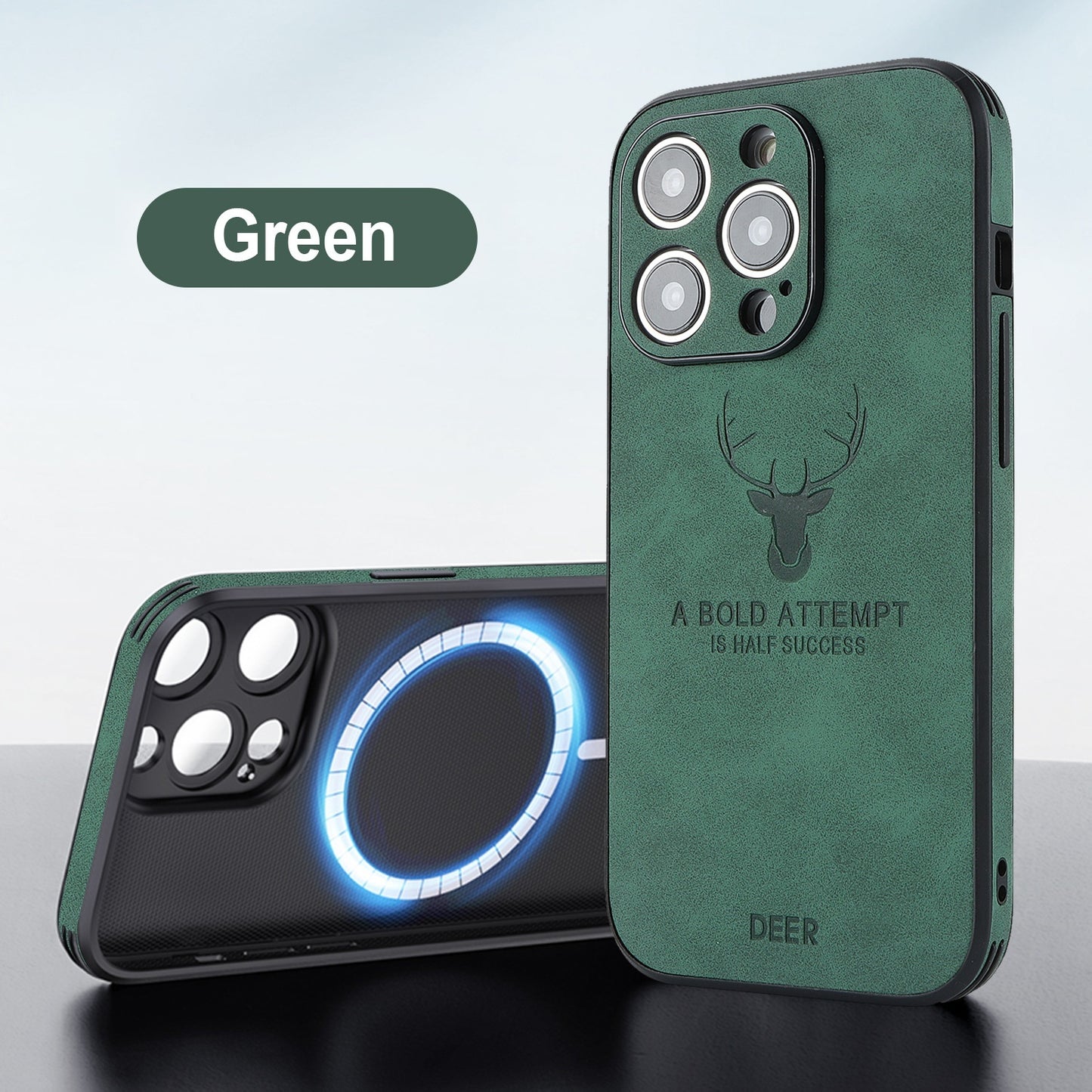 MagSafe iPhone 16 Case - Moose Head Embossed, Magnetic Charging Cover Dark Green iPhone cases best cases iPhone 16 case iphone case iphone cover magsafe Stylish iPhone Case {{ product_collections }} {{ product_description }}