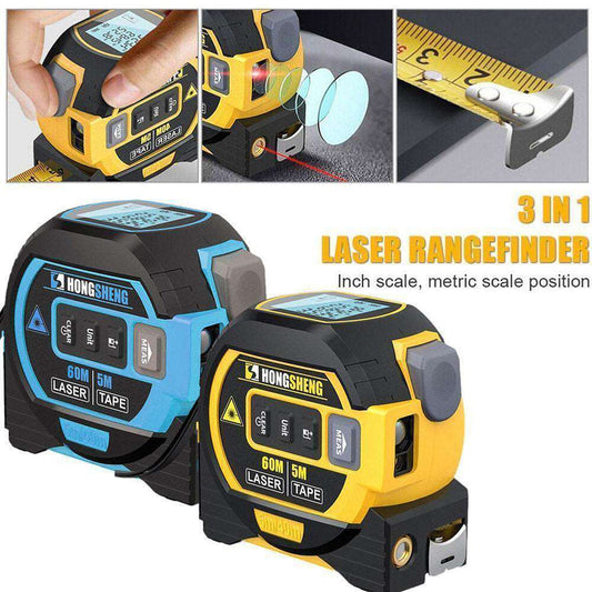 3 In 1 Laser Tape Measure Rangefinder 5m Tape Ruler Infrared High-precision Intelligent Electronic Ruler Building Distance Meter Home Tools home laser tool measuring tools tools