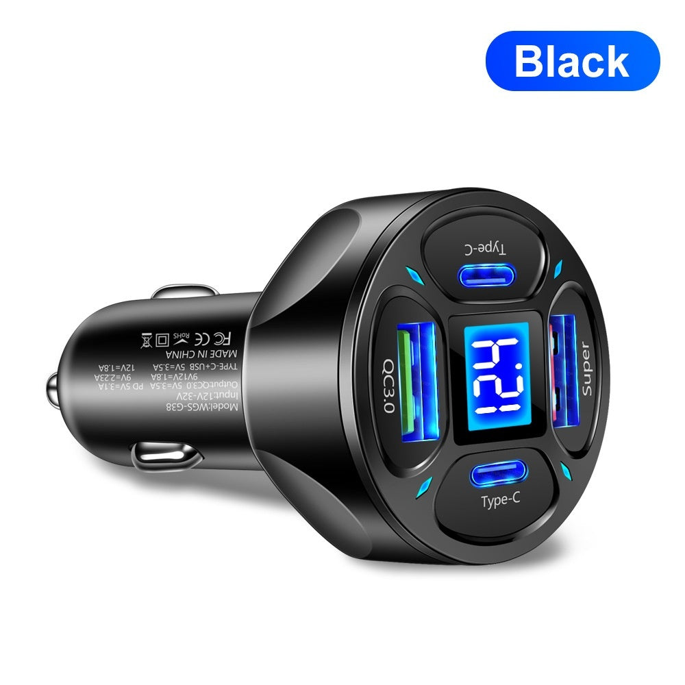 66W Multi-Port Car Charger – Digital Display, Dual USB & Type-C Mobile chargers for cars Car Charger Digital Display Car Charger Fast Charging Car Charger Multi-Port Car Charger Super Fast Car Charger Universal Car Charger USB Type-C Car Charger {{ product_collections }} {{ product_description }}