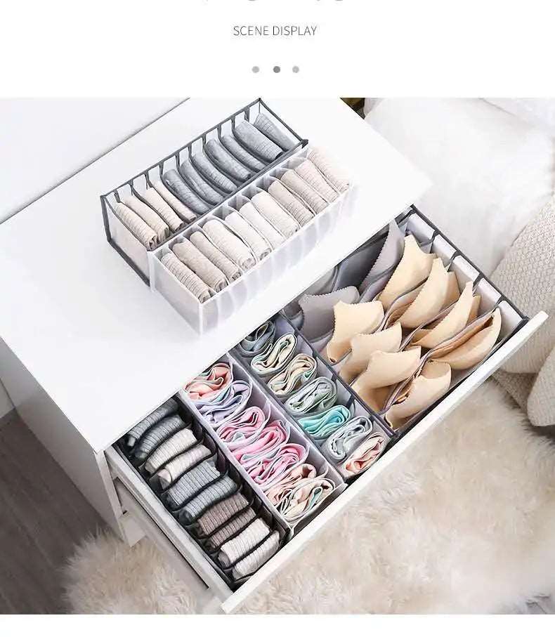 7-Grid Foldable Drawer Organizer for Dorm Closet Drawer organisers 7-Grid Foldable Drawer Organizer for Dorm Closet drawer organiser home organizer Organizers racks