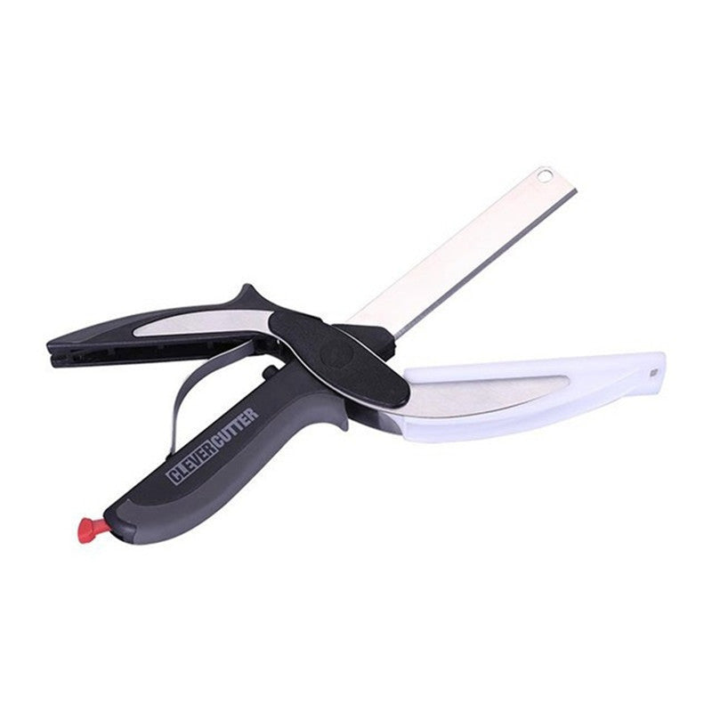 Stainless Steel Scissors Multifunctional Scissors Cutting Machine 2 In 1 Cutting Board Utility Knife Black Choppers & Slicers kitchen vegetable chopper vegetable scissor vegetable slicer