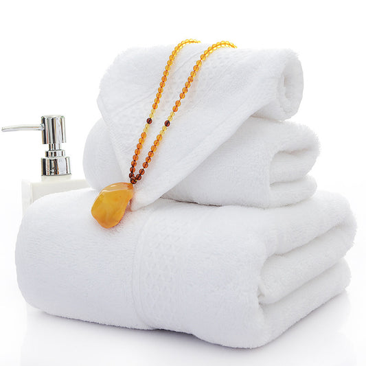 Bath Towel Long Staple Cotton Padded Towel Towel Square Plain Color White Towels bath towel Bedding and towels best drying bath towel cotton towels Home towels