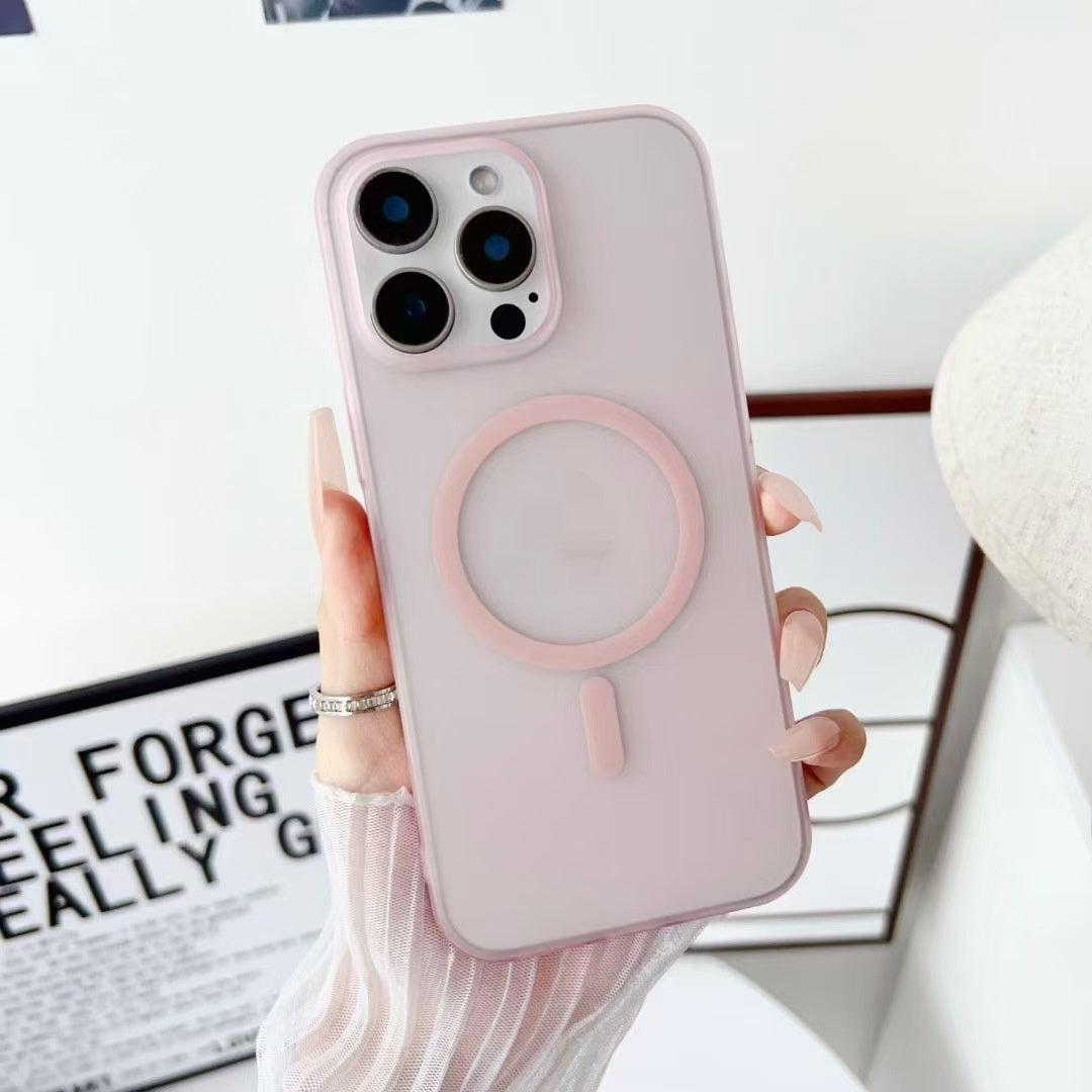 Fashion Personality Frosted Magnetic Phone Case Transparent Pink 0 cases iPhone iPhone Case magnetic new arrival phone case waireless {{ product_collections }} {{ product_description }}