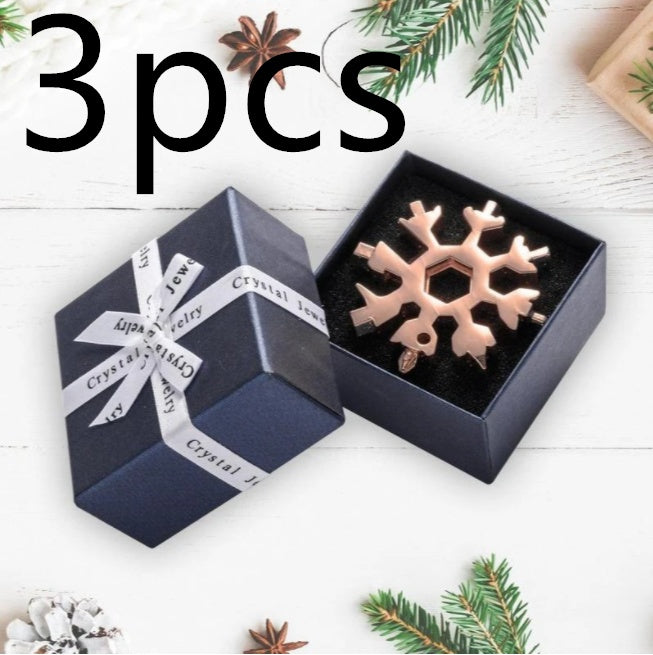 Snow 18 In One Multi-Function Tool Card Combination 3pcs Rose gold GIFT PACK Home Tools home home tools Screw Driver Snowflake wrench