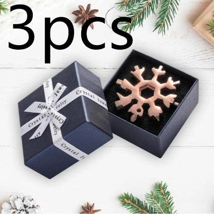 Snow 18 In One Multi-Function Tool Card Combination 3pcs Rose gold GIFT PACK Home Tools home home tools Screw Driver Snowflake wrench