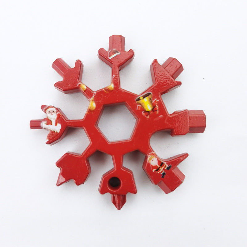 Snow 18 In One Multi-Function Tool Card Combination 18in one Red Home Tools home home tools Screw Driver Snowflake wrench