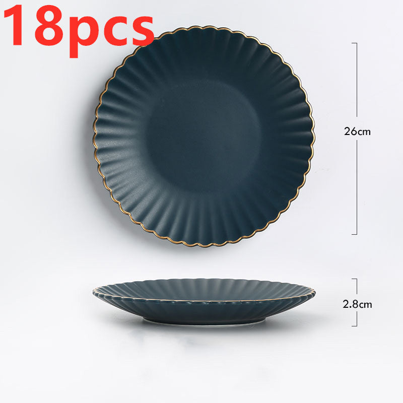 Phnom Penh Creative Ceramic Dinner Plate Set G 18pcs crokery bowl bowls dinner bowl dinner plates dinner set dinning dinning table home plate plates