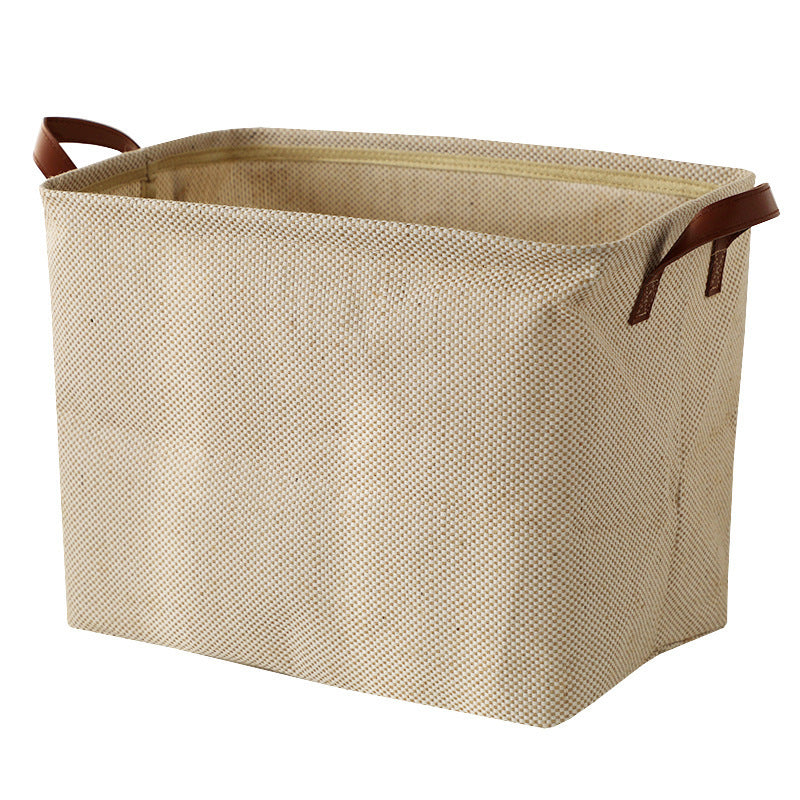 Storage Basket Jute Fabric Foldable Storage Box Dot Pattern Storages & Racks clothes grocery home kitchen organizer storage toys