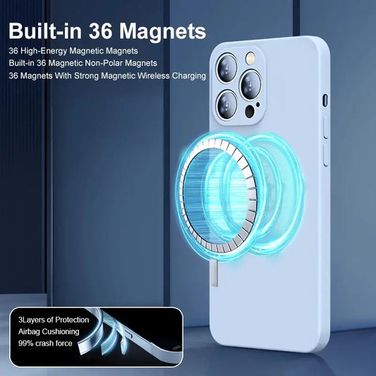 Magnetic Liquid Silicone Case For iPhone Mobile Phone Cover & Protectors electronics iPhone Magnetic Liquid Silicone Case For iPhone mobile mobile case mobile cover mobile phone accessories mobile phone cover mobile phone safety