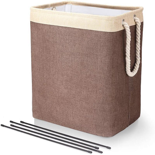 Foldable Dirty Clothes Hamper Storage Clothes Storage Fabric Storage Bucket Beige and coffee Storages & Racks clothes foldable home laundry organizer storage