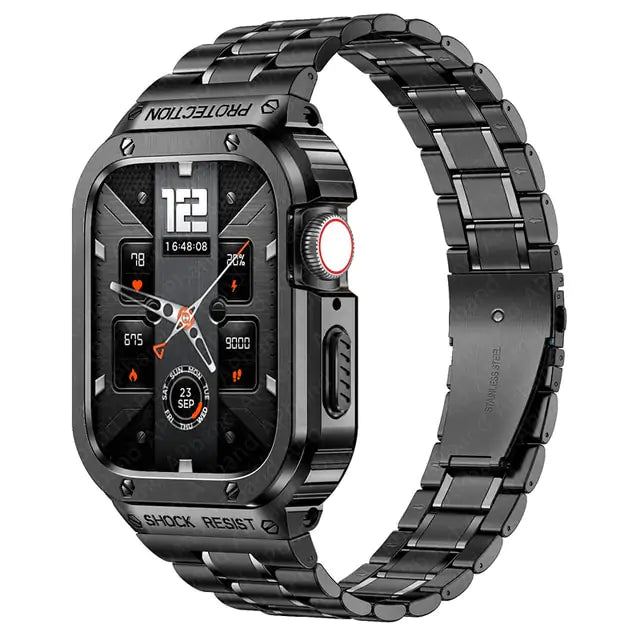 Elevate Your Apple Watch with Our Premium Band and Case Combo Black 45mm Apple Watch Bands apple watch band and case case & band classic designer luxury New arrival new design premium premium quality stainless steel {{ product_collections }} {{ product_description }}