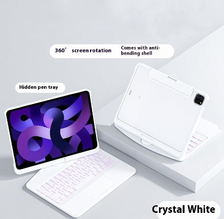 360 Swivel Keyboard Clear Case For IPad Smart Trackpad Bluetooth-compatible Keyboard Case Cover With Pen Slot White 0 360 Apple case iPad iPad case keyboard rotating {{ product_collections }} {{ product_description }}