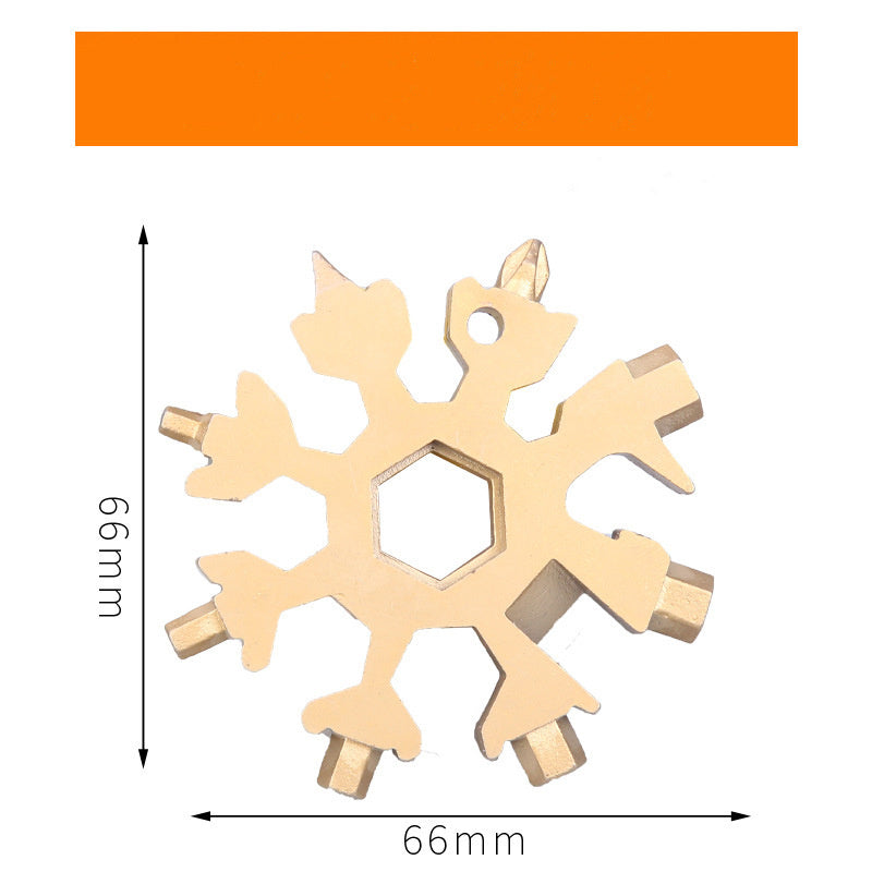 Snow 18 In One Multi-Function Tool Card Combination Gold Home Tools home home tools Screw Driver Snowflake wrench