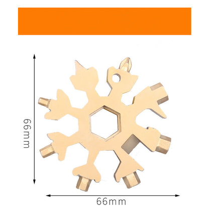 Snow 18 In One Multi-Function Tool Card Combination Gold Home Tools home home tools Screw Driver Snowflake wrench