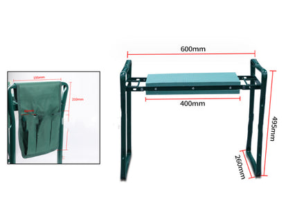 Foldable Outdoor Lawn Bench Chair With Tool Pouch Garden Rest 88901set Chairs & Tables garden garden table home lawn lawn table