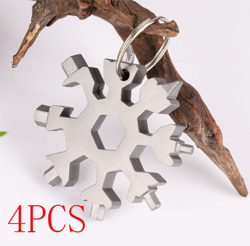 Snow 18 In One Multi-Function Tool Card Combination 4pcs Just true color Home Tools home home tools Screw Driver Snowflake wrench