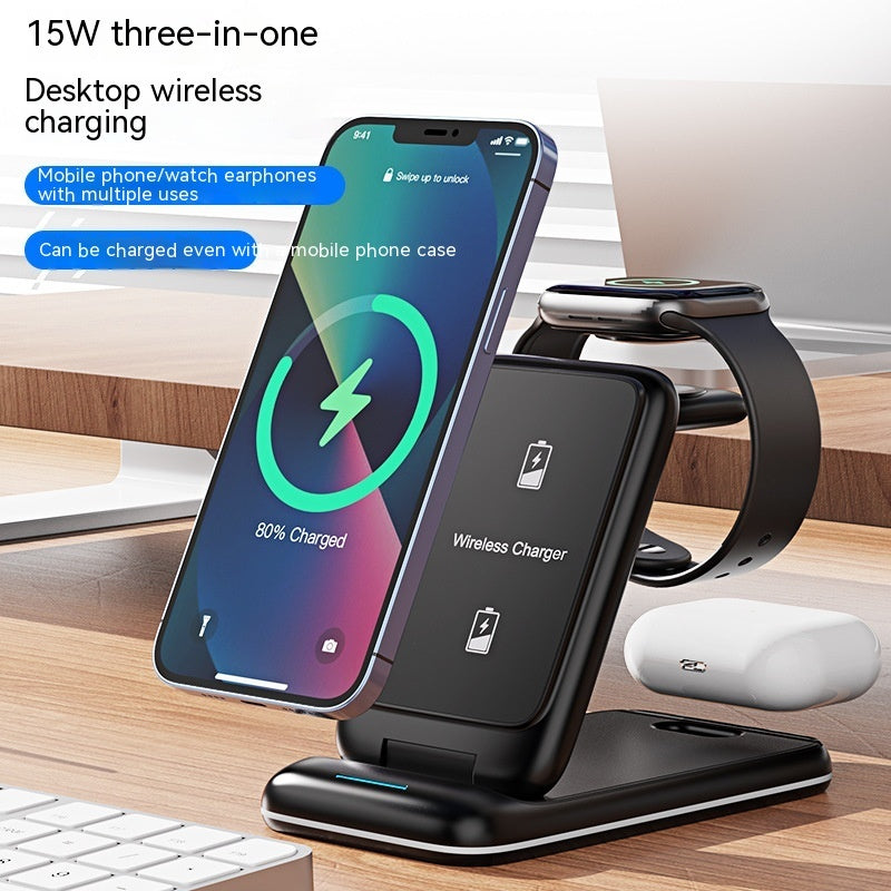 3-in-1 Foldable Wireless Charger – Fast Charging for Phone, Headset, and Watch Wireless Chargers 3 in 1 charger magnetic magsafe new arrival wireless {{ product_collections }} {{ product_description }}