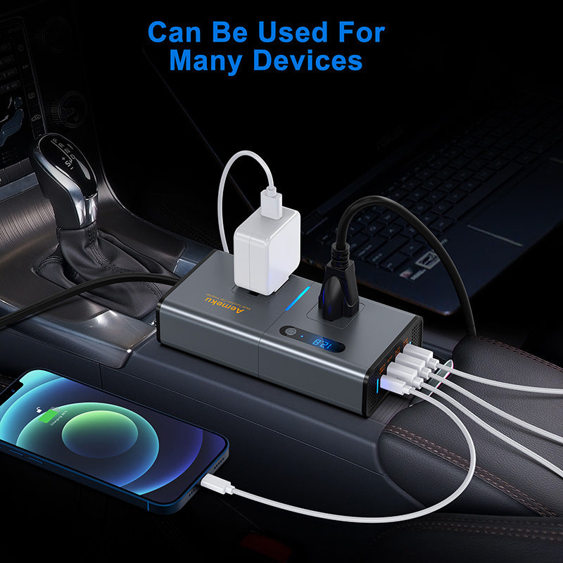 200W Car Inverter – Super Fast Charge USB Power Adapter with Cigarette Lighter Socket Mobile chargers for cars Car Charger for Laptops Car Inverter 200W Fast Charge Car Inverter Multi-Device Car Charger PD Charger for Car USB Power Adapter Vehicle Power Adapter {{ product_collections }} {{ product_description }}