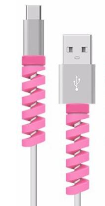 Charging Cable Protector Pink 2pcs Cable Protectors cable Cables charging cable charging cable protector computer table computer table accessories electronics accessories mobile accessories