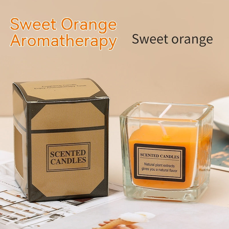 Smoke-free Glass Aromatherapy Candle Orange Sweet Orange Candles candles decor home