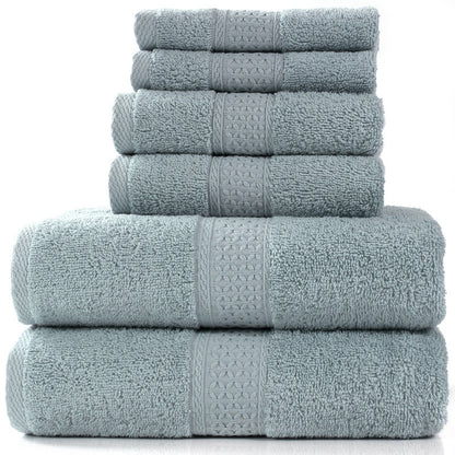 Home Simple Cotton Absorbent Towel Bath Towel 6-Piece Set 9 Style 6PCS Towels bath towel Bedding and towels home towel