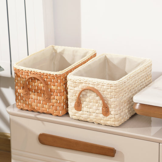 Pastoral Straw Storage Basket Japanese Storage Storages & Racks braided clothes home oragnizer socks storage toys