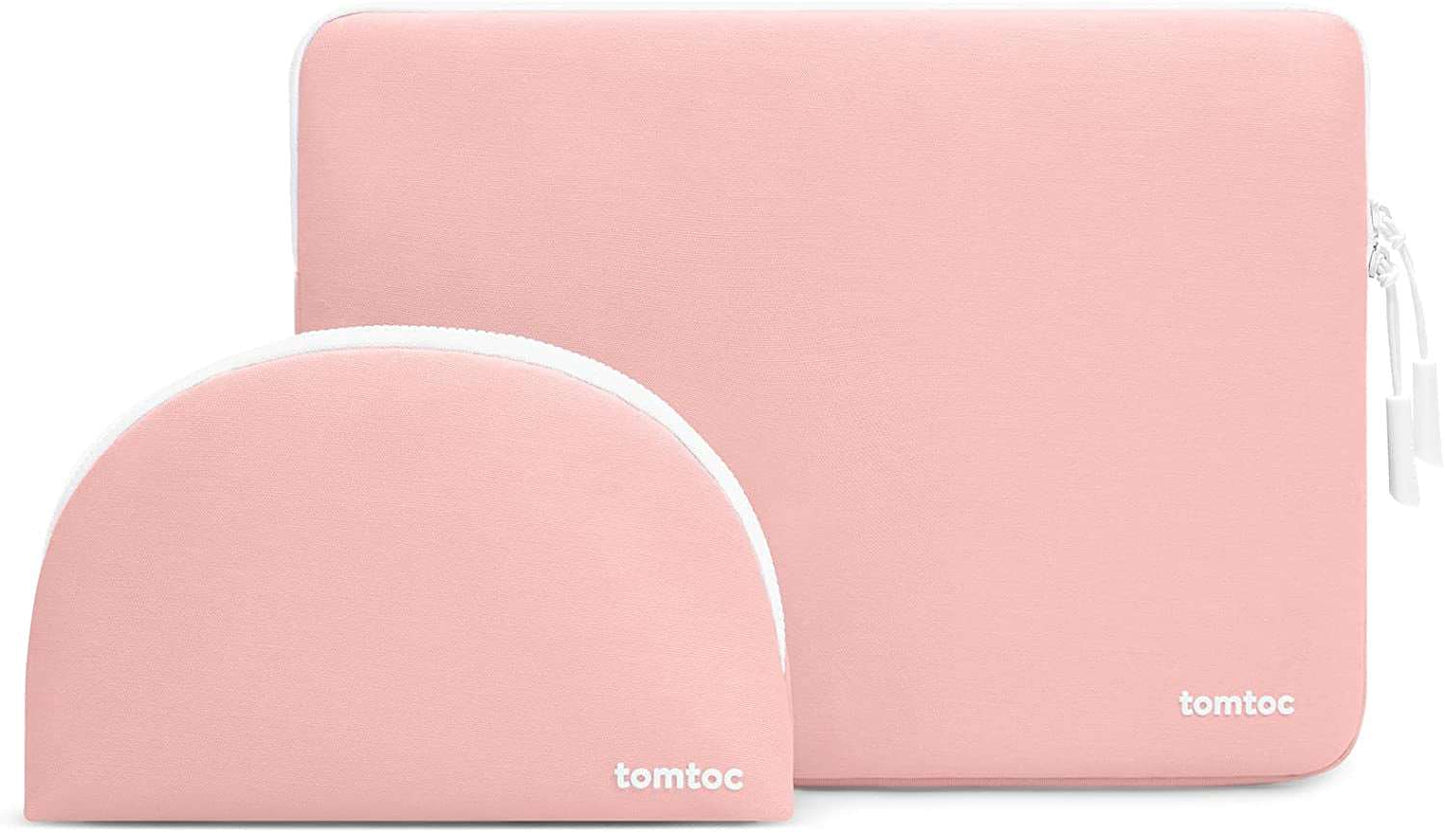 Tomtoc 360 Protective Laptop Sleeve for 13-Inch Macbook Air M2/A2681 M1/A2337 2022-2018, Macbook Pro M2/A2686 M1/A2338 2022-2016, Water-Resistant Shockproof Macbook Case Bag with Accessory Pouch Baby Pink 13-Inch Sleeves for Devices Bags best sleeve protector Cases & Sleeves Computers & Accessories cover for macbook Electronics Laptop Accessories sleeve for macbook Sleeves