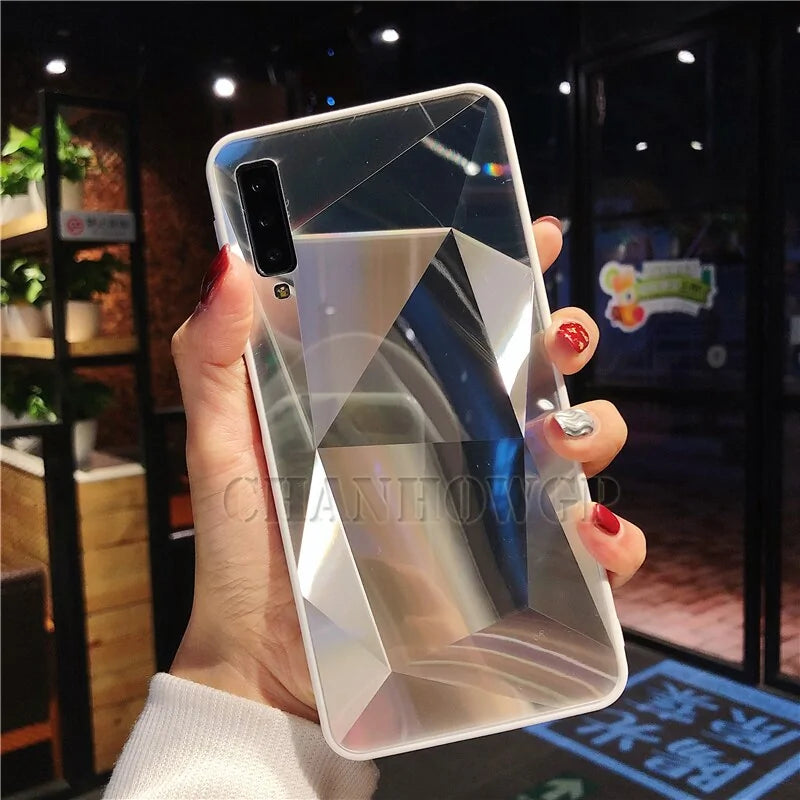 Diamond Mirror Case For Samsung J Series Silver M30 Mobile Phone Cover & Protectors cases diamond iphone case mobile phone cover mobile phone covers protection safety Samsung