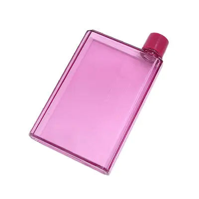 Plastic Water Cup Flat Bottle Pink A5-420ML Water Bottles dinning dinning table home new design water bottle stylish water bottle transparent water bottle Water Bottle Water Bottles