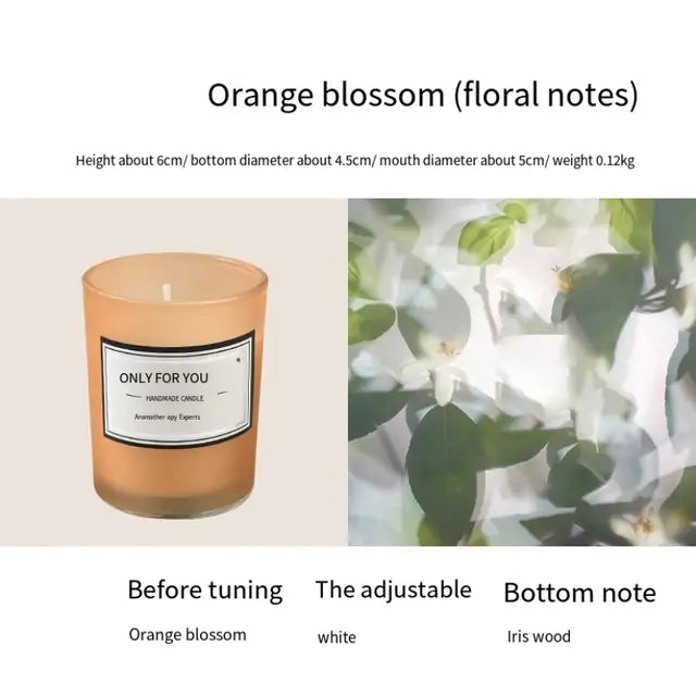 Romantic Floral Aromatherapy Smokeless Candle Orange Citrus Floral Candles Candle cream Home Improvement Romantic