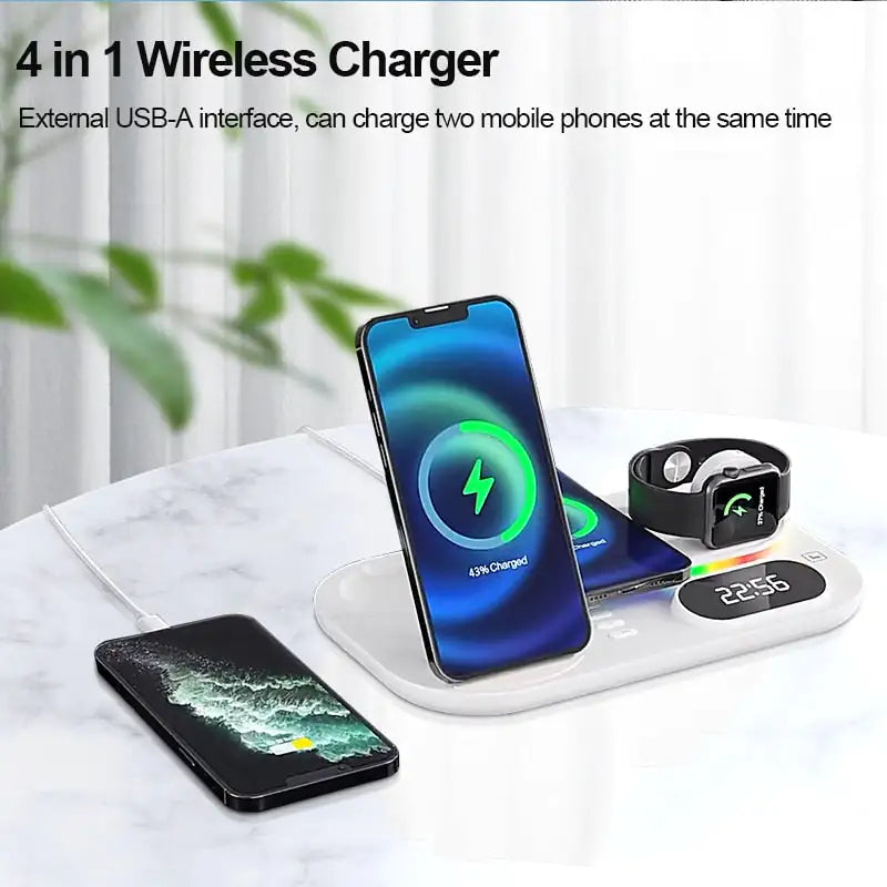 Cutting-Edge Fast Wireless Charger Wireless Charger and Time Clock 3 in 1 wireless fast charger Charger electronics electronics accessories fast wireless charger intelligent wireless charger mobile mobile phone accessories Wireless wireless charger wireless charger for iphone watch and air pods