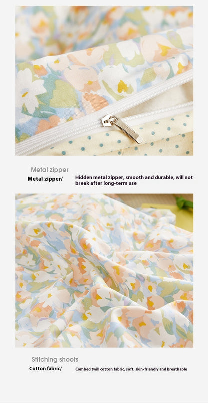 Cotton American Country Style Nude Floral Bed Sheet Bed Sheets bed sheet bedding bedsheet cotton floral home printed