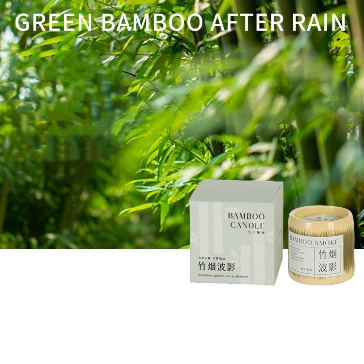 Bamboo Smoke Shadow Aromatherapy Candle Gift Box Green Bamboo After Rain Single Candles candles decor fragrance candles home