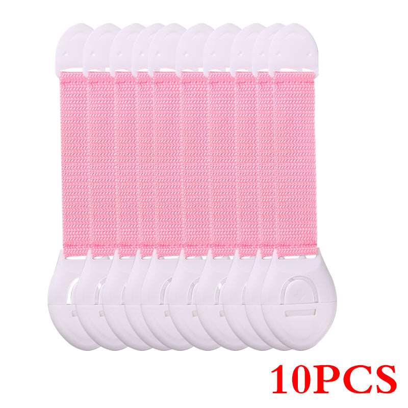 Child Safety Lock for Drawer Pink 10PCS Furniture Protectors anti pintch door safety card anti pintch door safety stopper child safety drawer drawer safety lock home Home & Garden Home and Garden Home Appliances