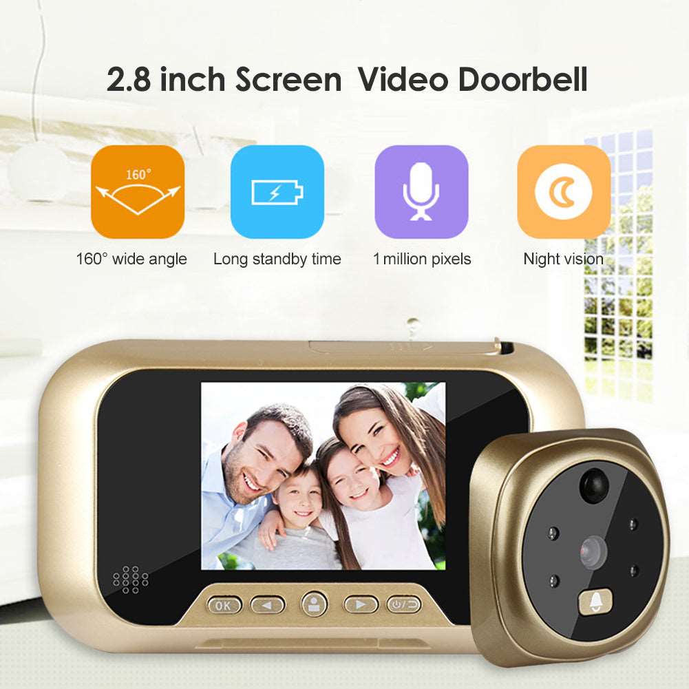 2.8 Inch Infrared Night Vision Camera Video Intelligent Electronic Peephole Visual Peephole Doorbell Doorbells Doorbell doorbell with camera doorbell with mobile connected camera doorbell with wifi connected camera home home security Intercom security Security Camera